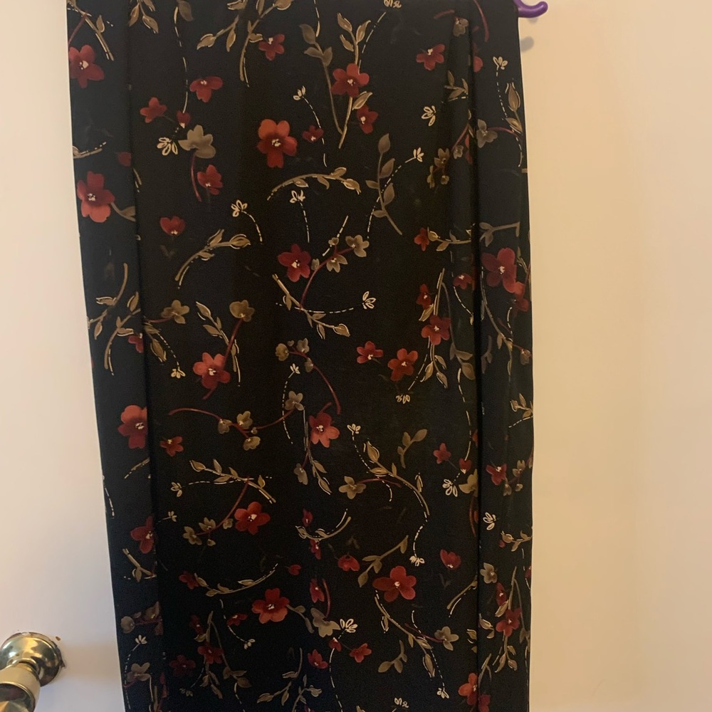 Floral Black Skirt